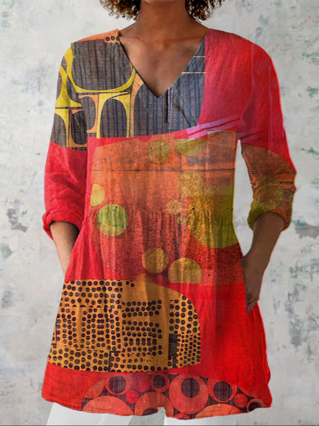 Indira | Long V-Neck Shirt