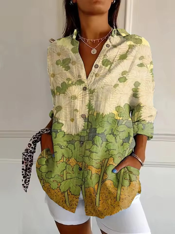 Pauline | Printed Button-Up Shirt