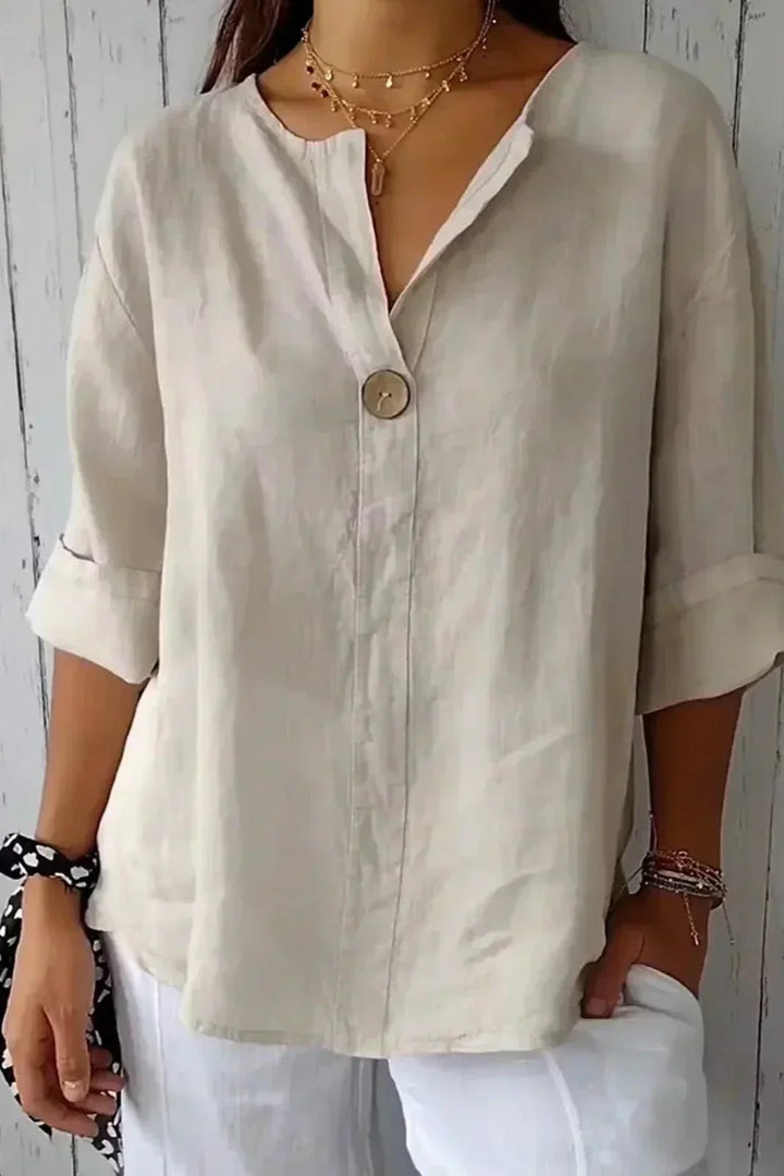 ELORIE | RELAXED BUTTON DETAIL TOP
