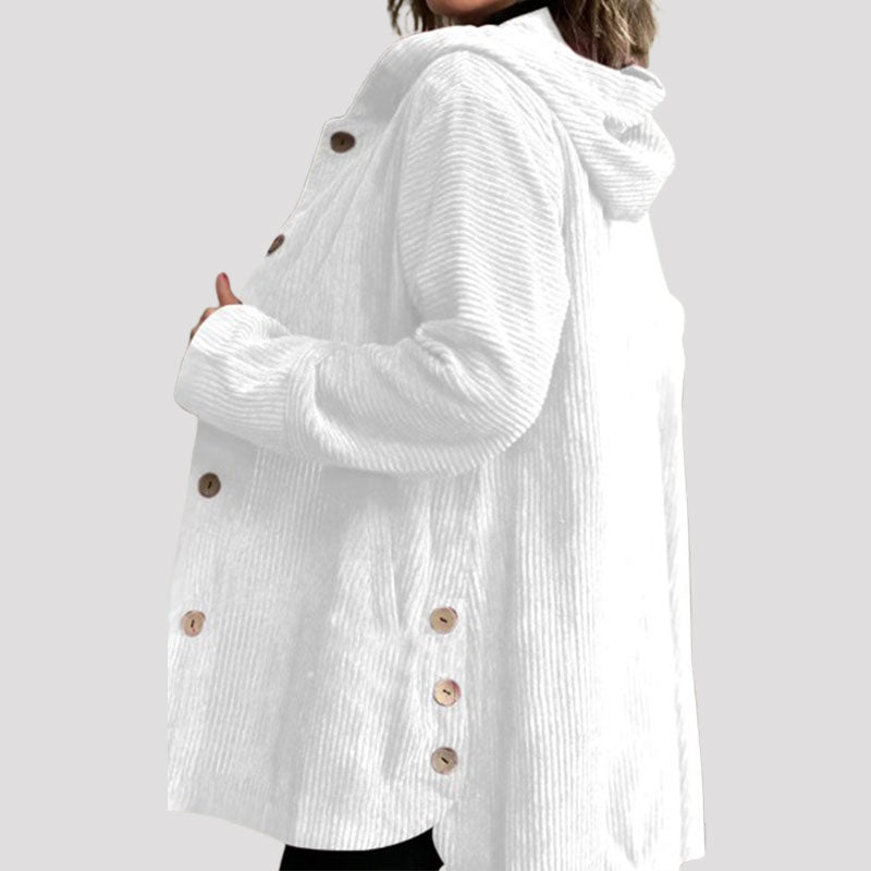 Desirie | Buttoned Hooded Coat