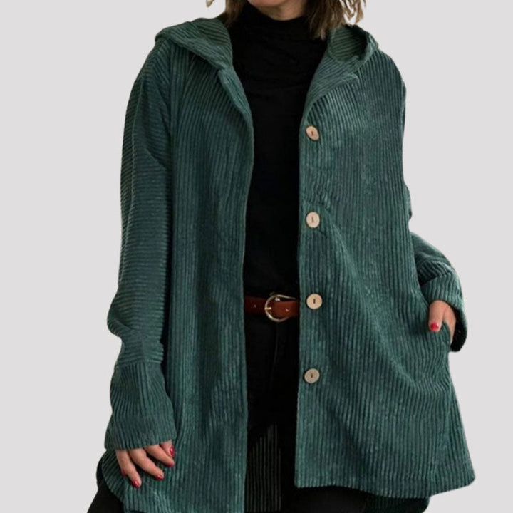 Desirie | Buttoned Hooded Coat