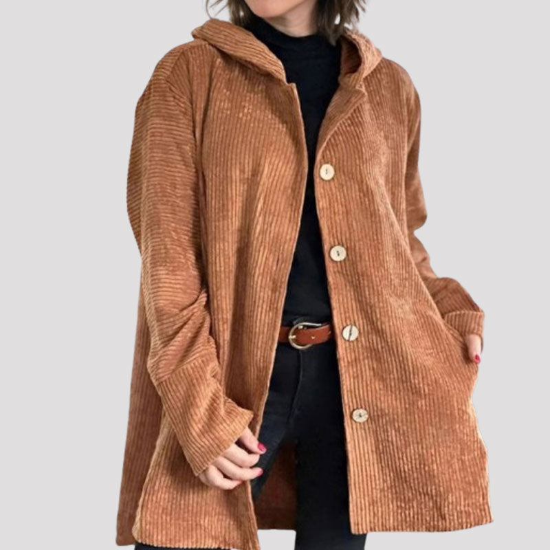 Desirie | Buttoned Hooded Coat