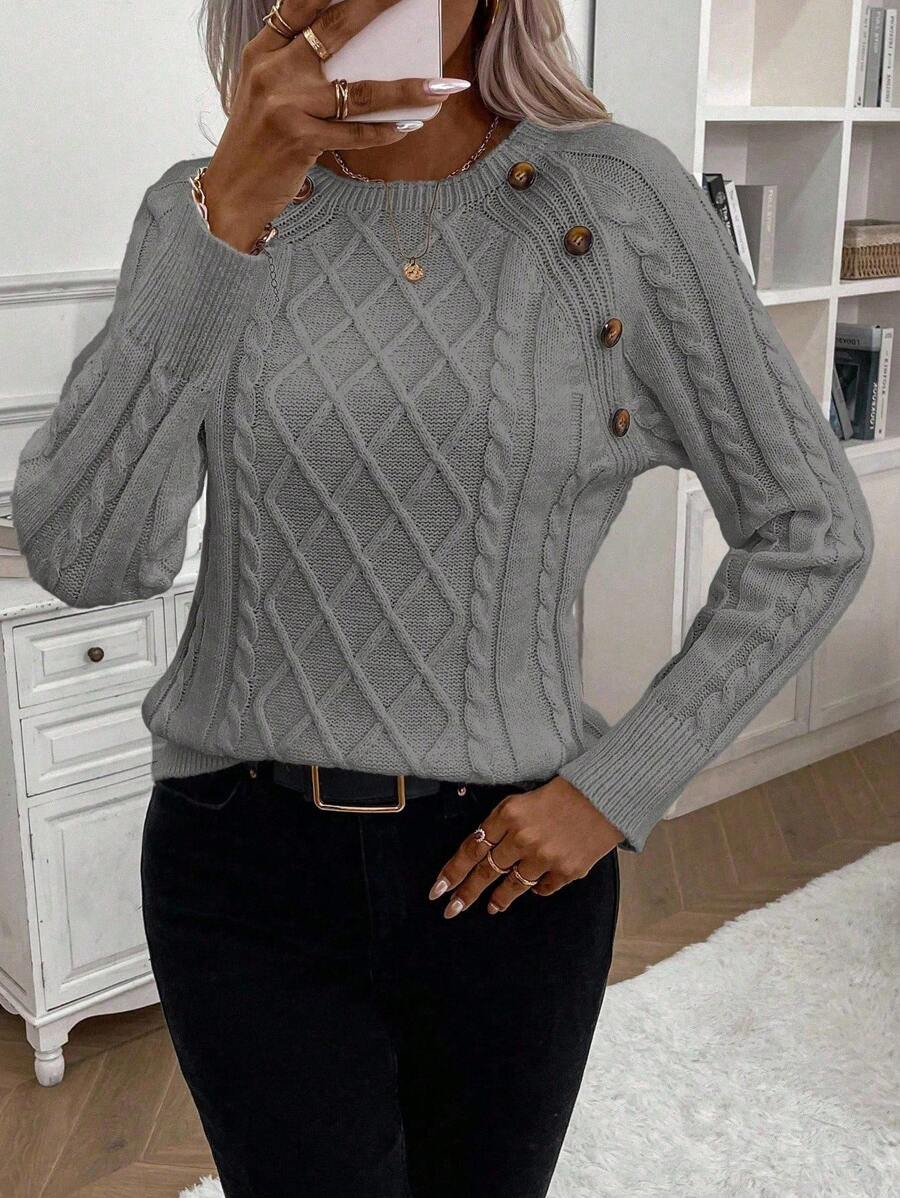 Meredith | Button Detail Knit Jumper