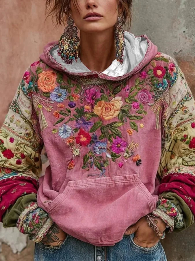 Georgia | Floral Embroidered Hoodie