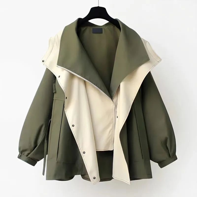 Nathalie | Two-Tone Hooded Jacket
