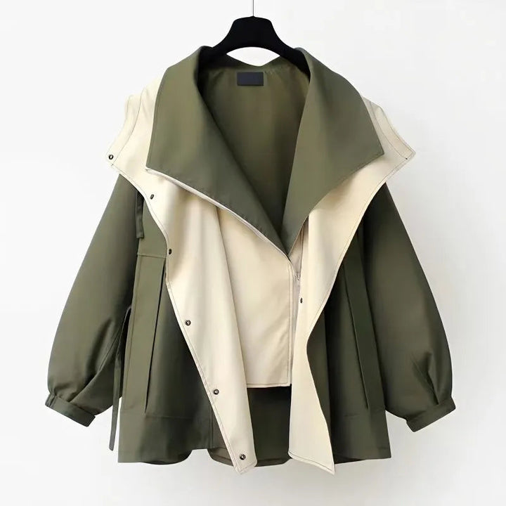 Nathalie | Two-Tone Hooded Jacket