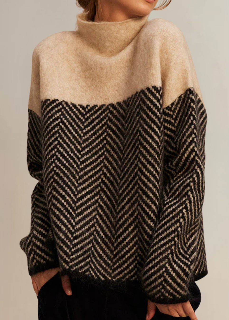 Anna | Patterned High-Neck Jumper