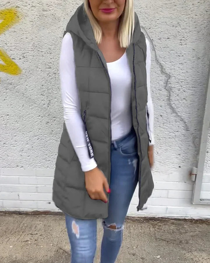 Rachel | Quilted Hooded Zip Vest