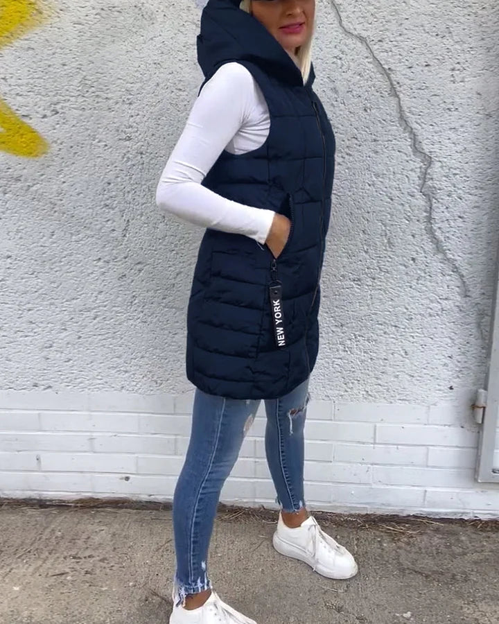 Rachel | Quilted Hooded Zip Vest