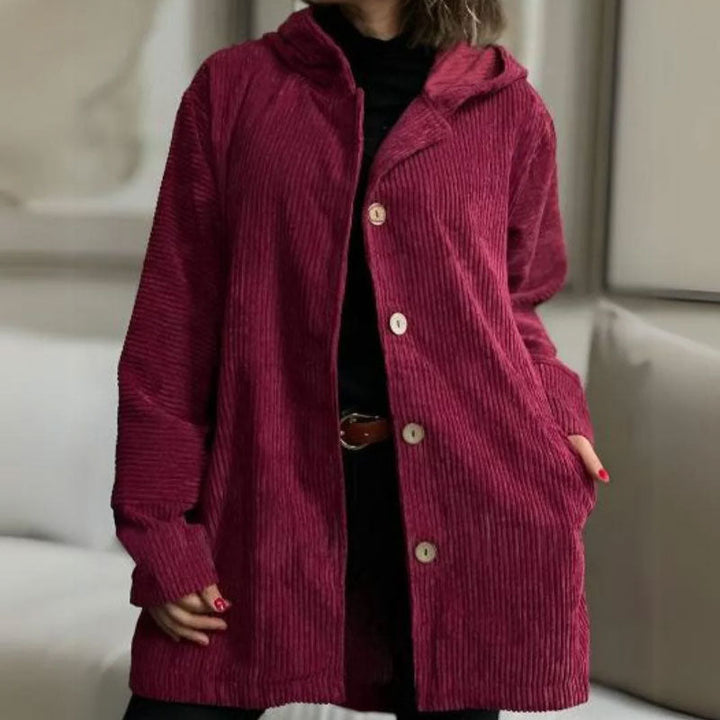 Desirie | Buttoned Hooded Coat