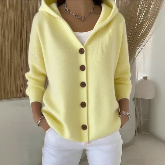 Hannah | Button-Up Hooded Cardigan