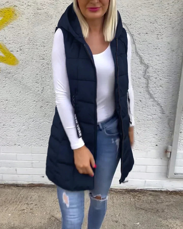 Rachel | Quilted Hooded Zip Vest