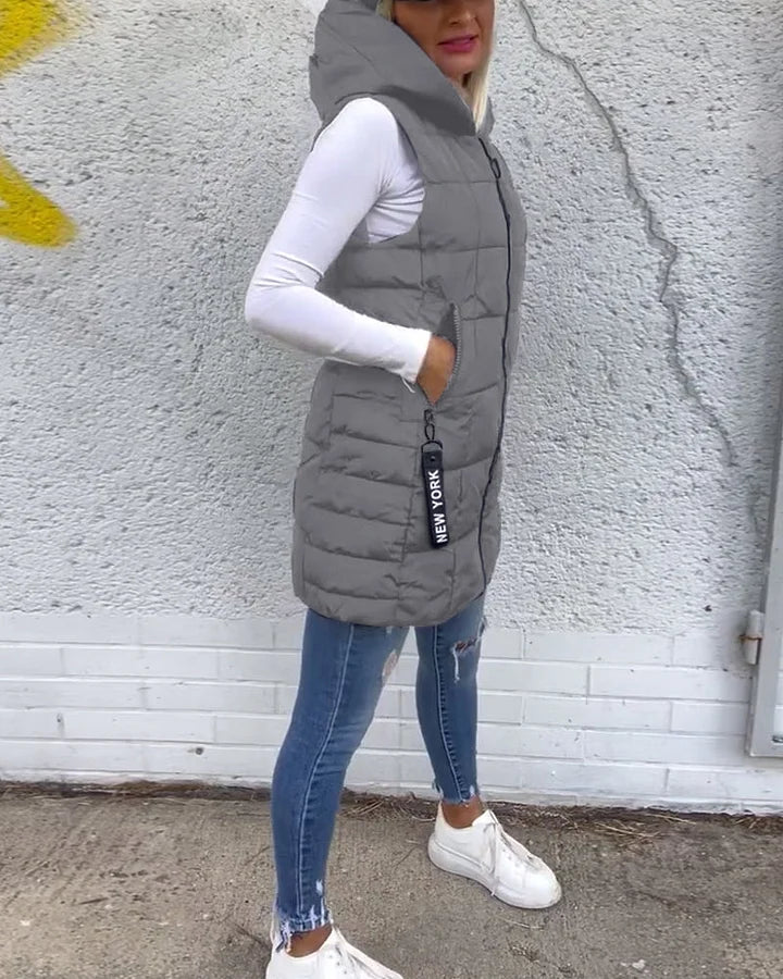 Rachel | Quilted Hooded Zip Vest