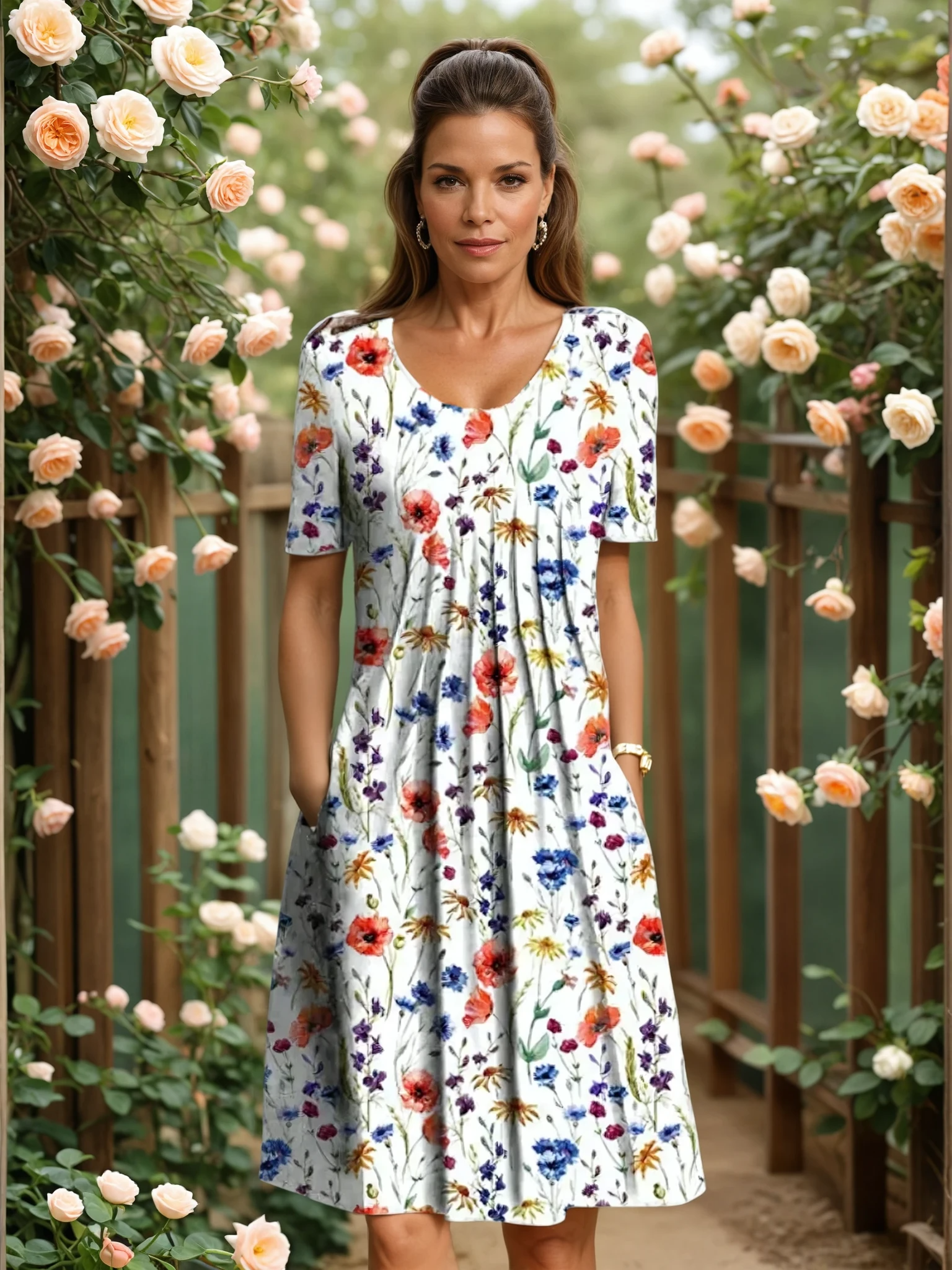 Red floral / UK 20 (3XL)
