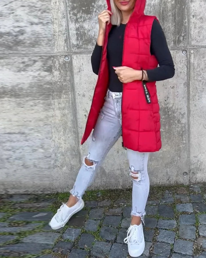 Rachel | Quilted Hooded Zip Vest