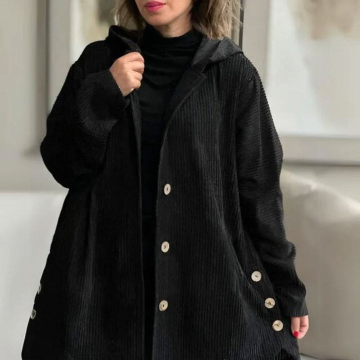 Desirie | Buttoned Hooded Coat