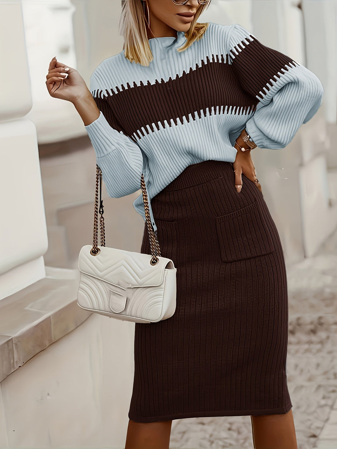 Marisol | Two-Tone Knit Set