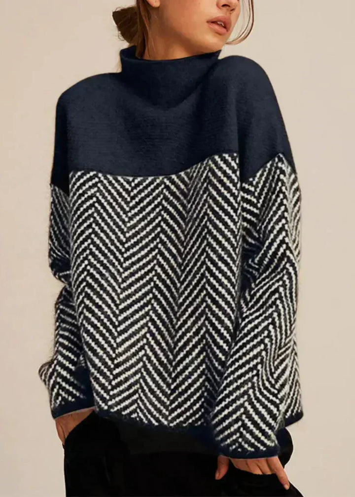 Anna | Patterned High-Neck Jumper