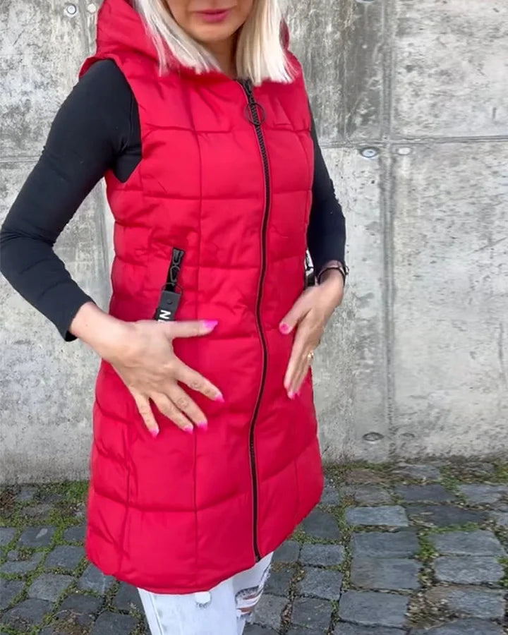 Rachel | Quilted Hooded Zip Vest