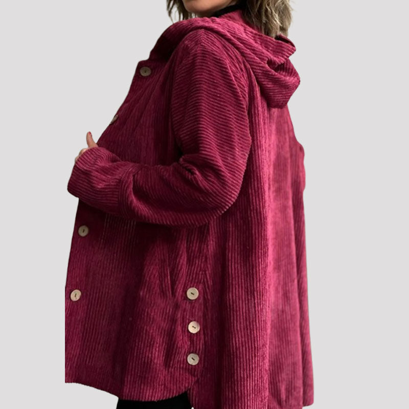 Desirie | Buttoned Hooded Coat