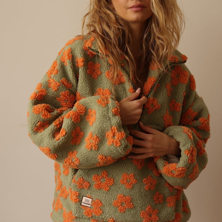 Desiree | Floral Quarter-Zip Pullover