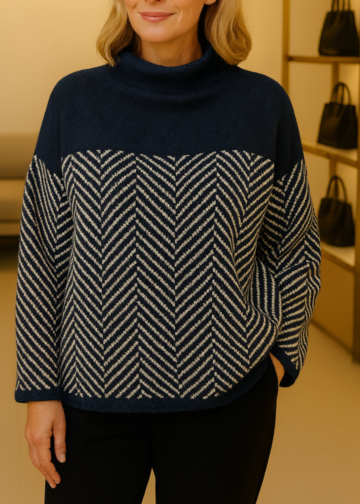 Anna | Patterned High-Neck Jumper