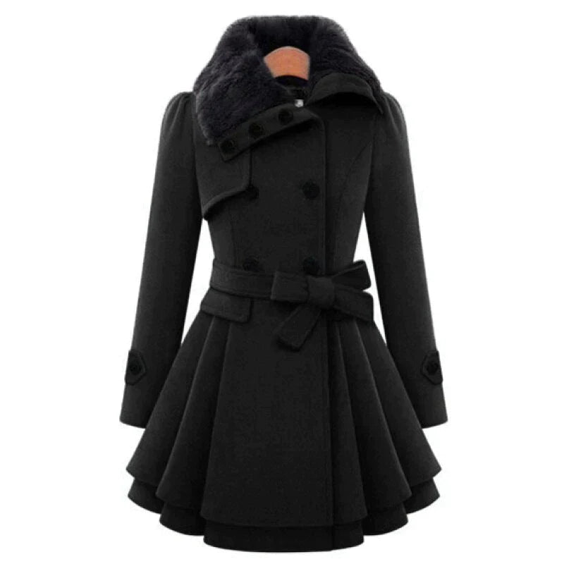 Catalina | Elegant Belted Flare Coat