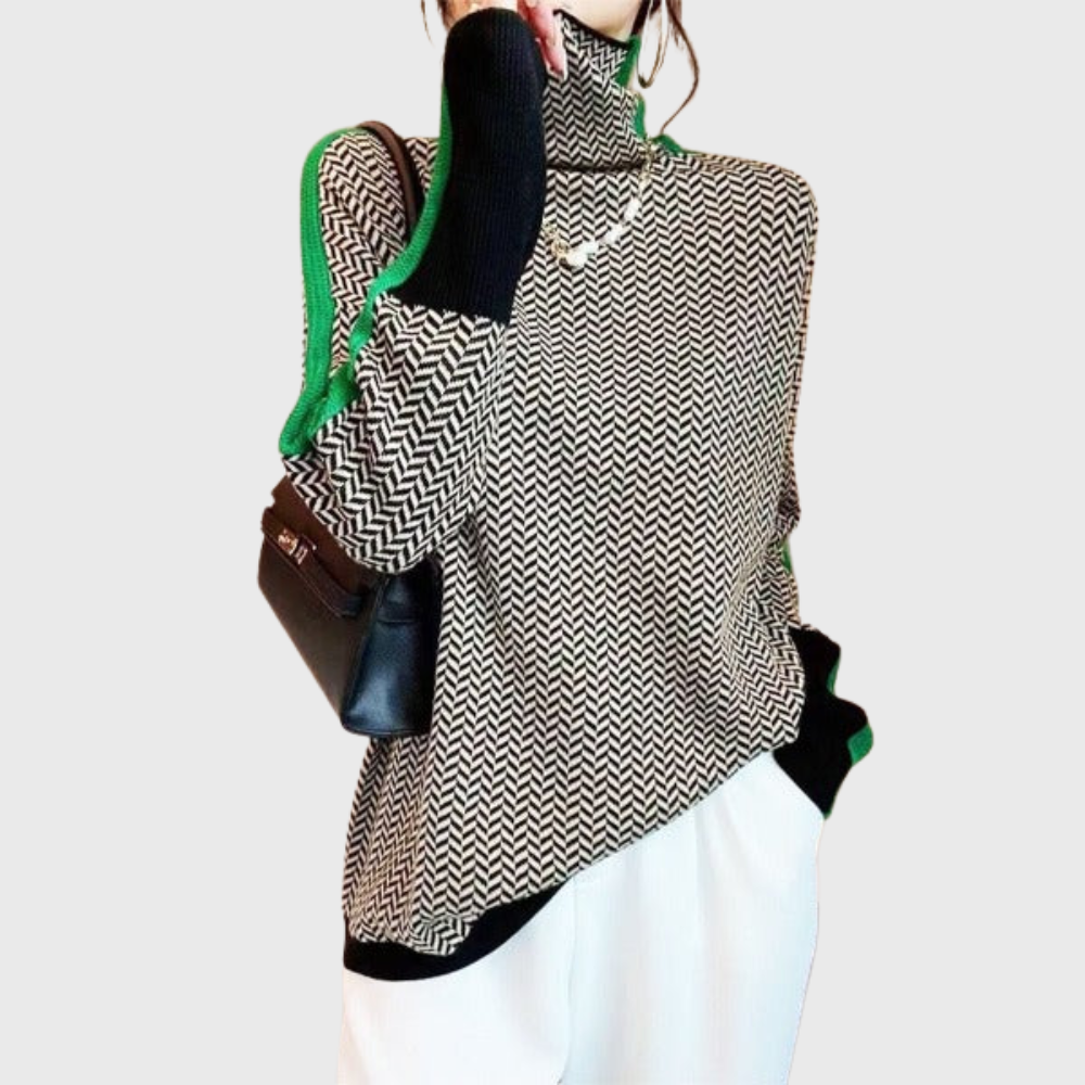 Ivanna | High Neck Patterned Jumper