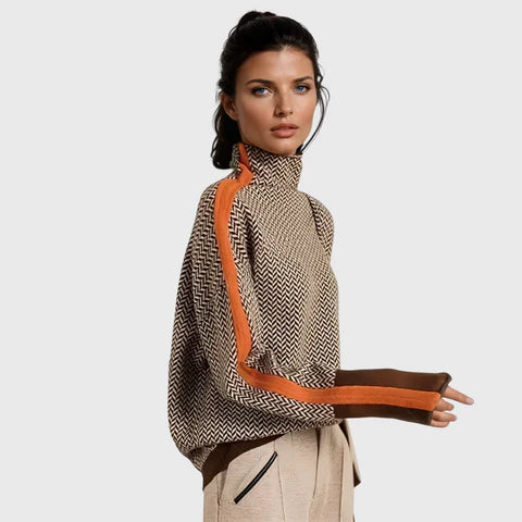 Ivanna | High Neck Patterned Jumper