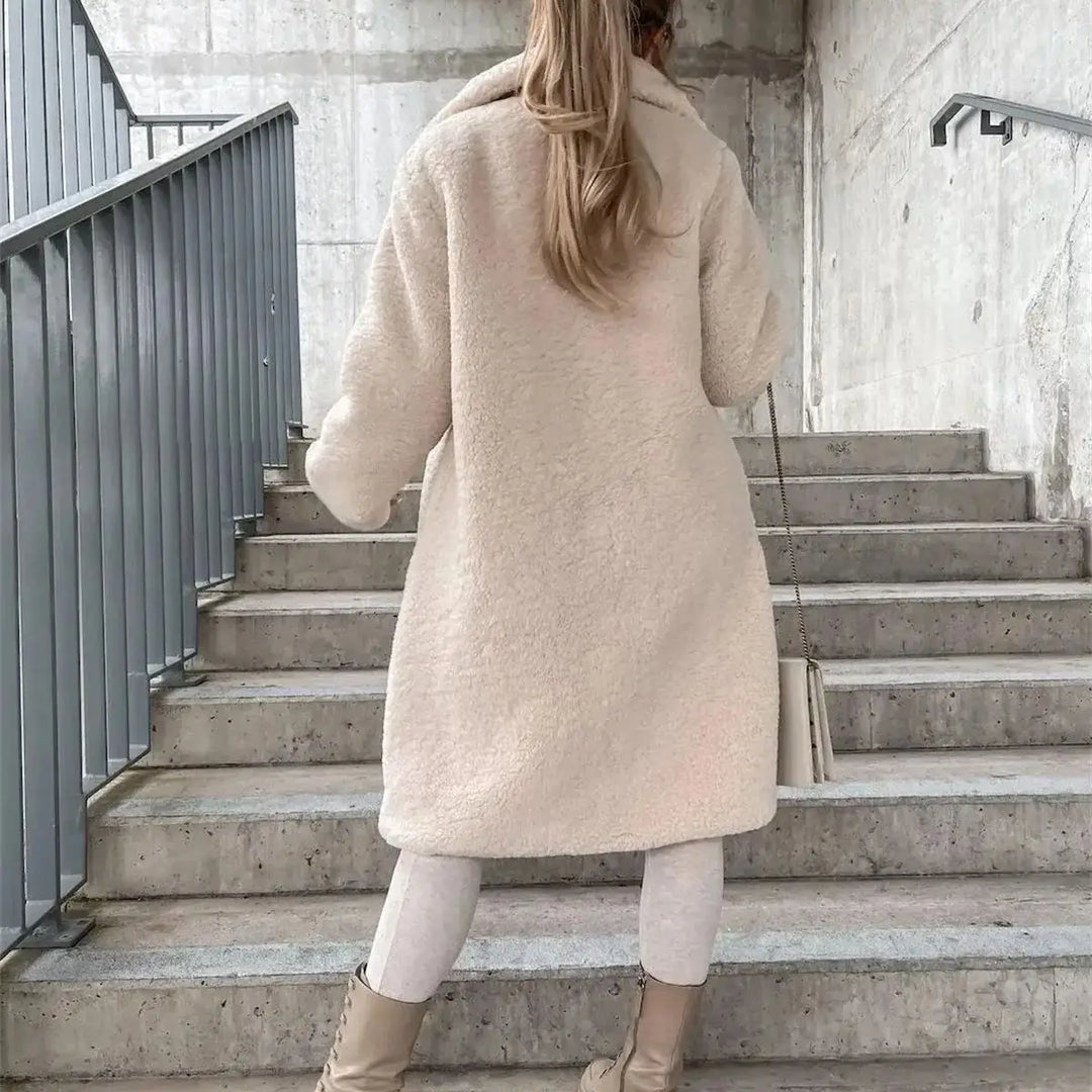 Brittany | Long Button-Up Teddy Coat