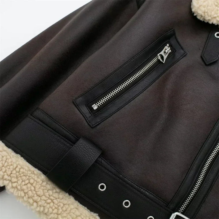 Clara | Shearling Belted Jacket