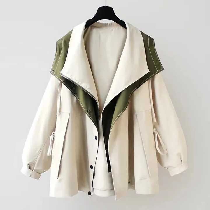 Nathalie | Two-Tone Hooded Jacket
