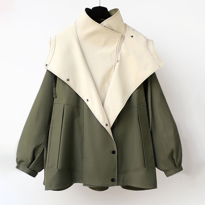 Nathalie | Two-Tone Hooded Jacket