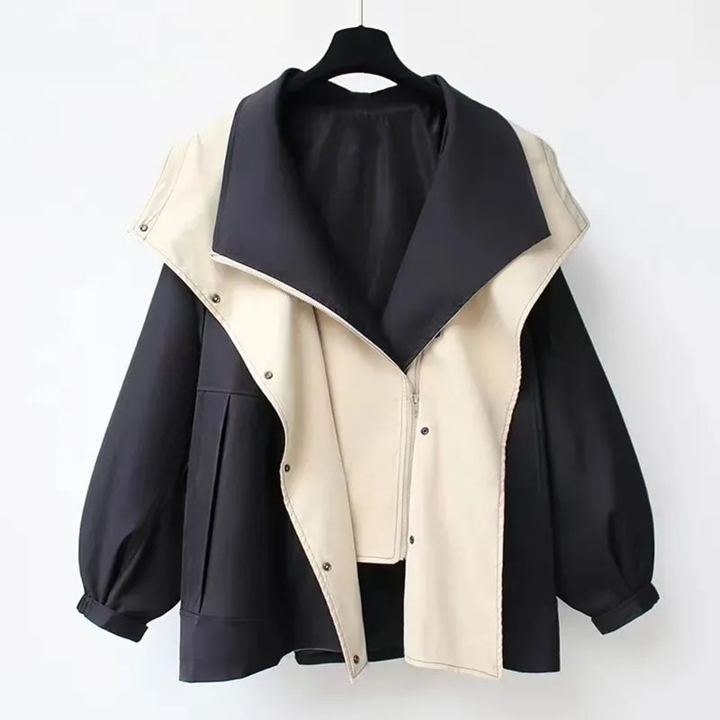 Nathalie | Two-Tone Hooded Jacket