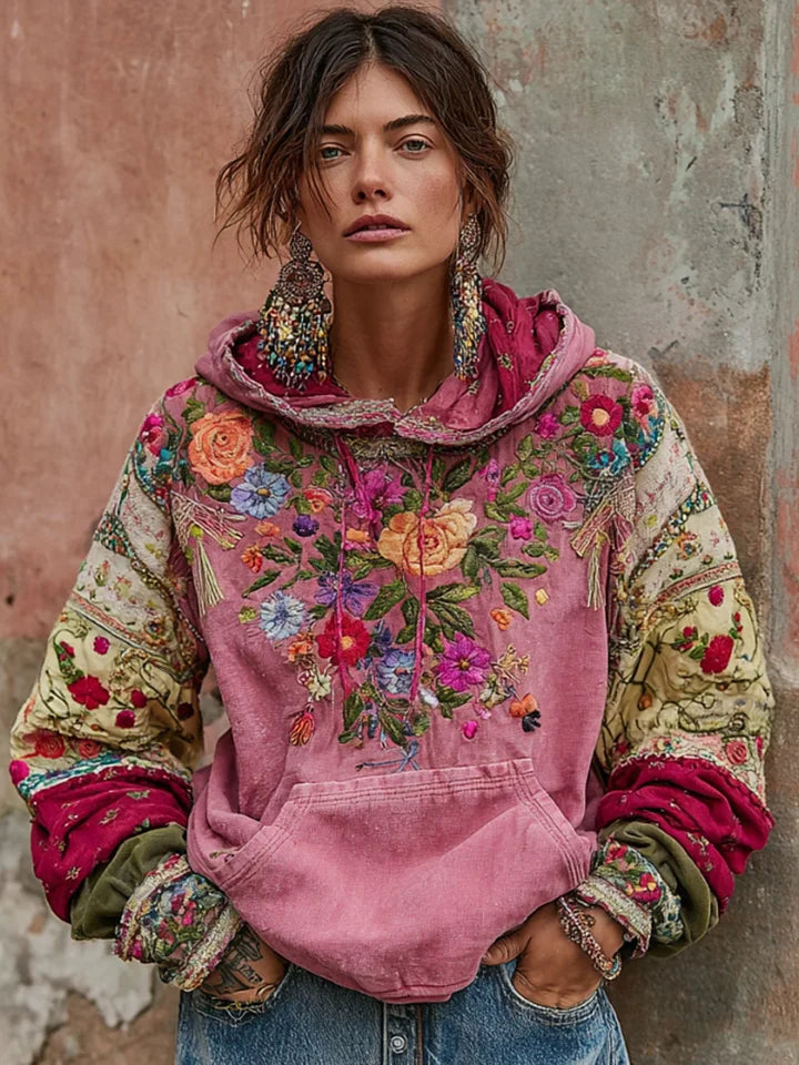 Georgia | Floral Embroidered Hoodie