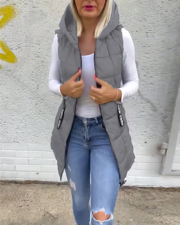 Rachel | Quilted Hooded Zip Vest