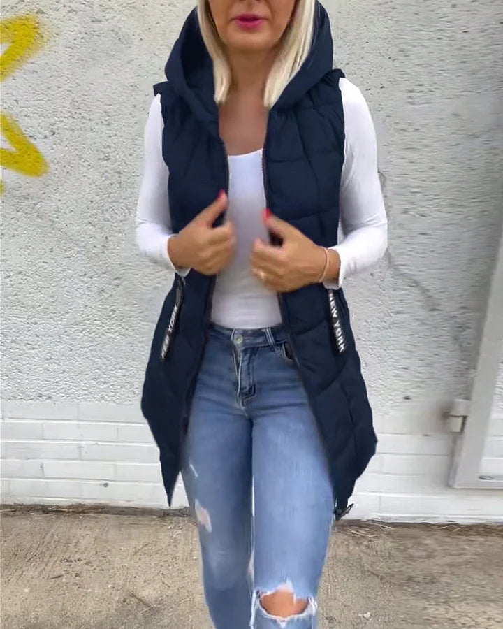 Rachel | Quilted Hooded Zip Vest