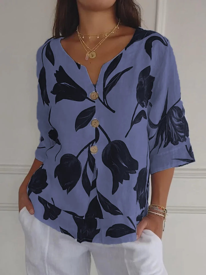 Samantha | Floral Button Blouse