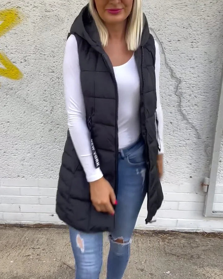 Rachel | Quilted Hooded Zip Vest