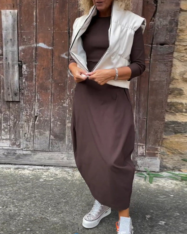 Danica | Elegant 3/4 Sleeves Midi Dress