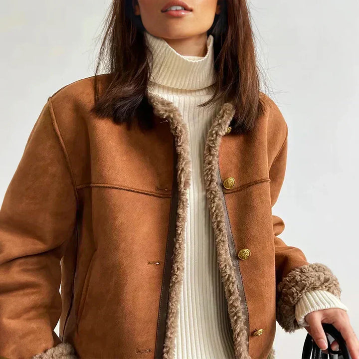 Aubrey | Cozy Shearling Button Jacket