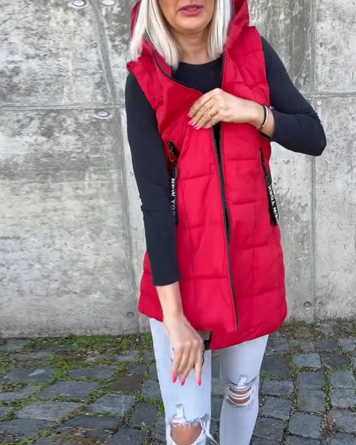 Rachel | Quilted Hooded Zip Vest