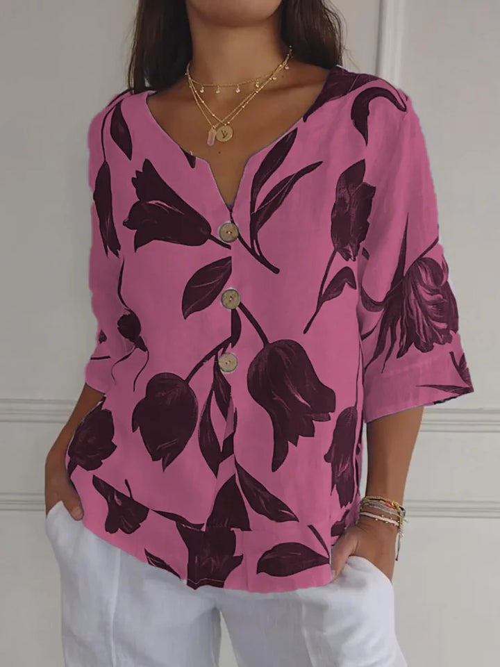 Samantha | Floral Button Blouse