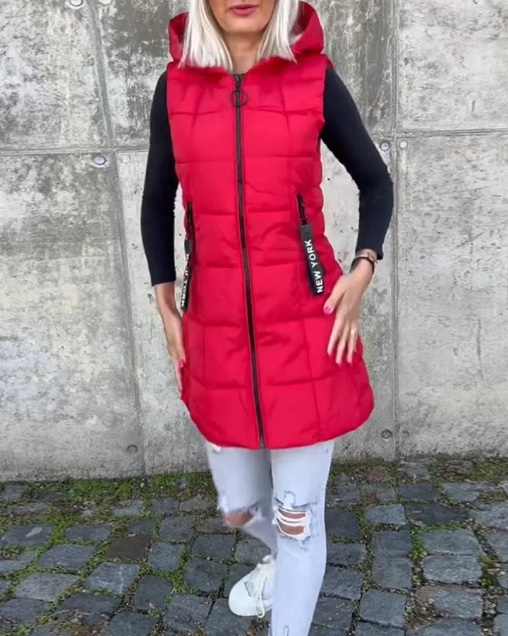 Rachel | Quilted Hooded Zip Vest