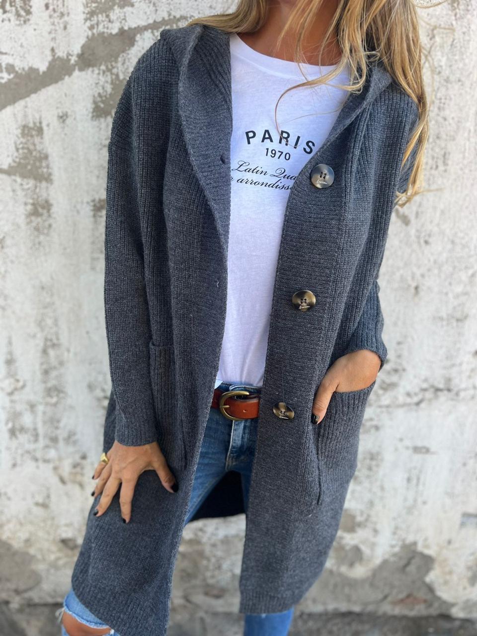 Chelsea | Hooded Button Cardigan