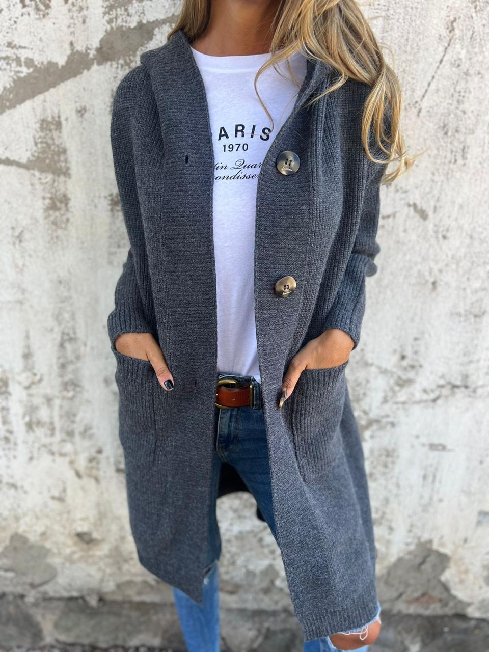 Chelsea | Hooded Button Cardigan